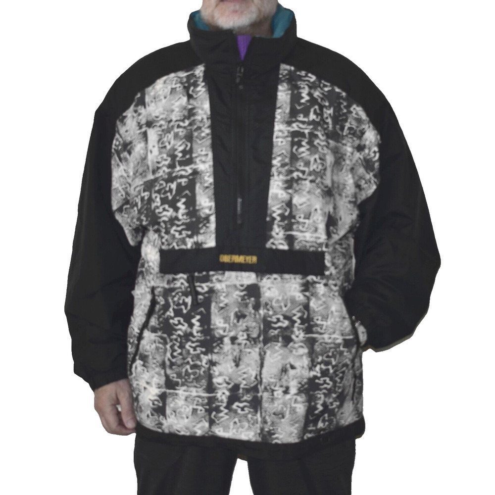 A5 Auth OBERMEYER VTG Nylon Folding Hood New Caribou Ski Pullover Jacket Size M - Picture 2 of 7